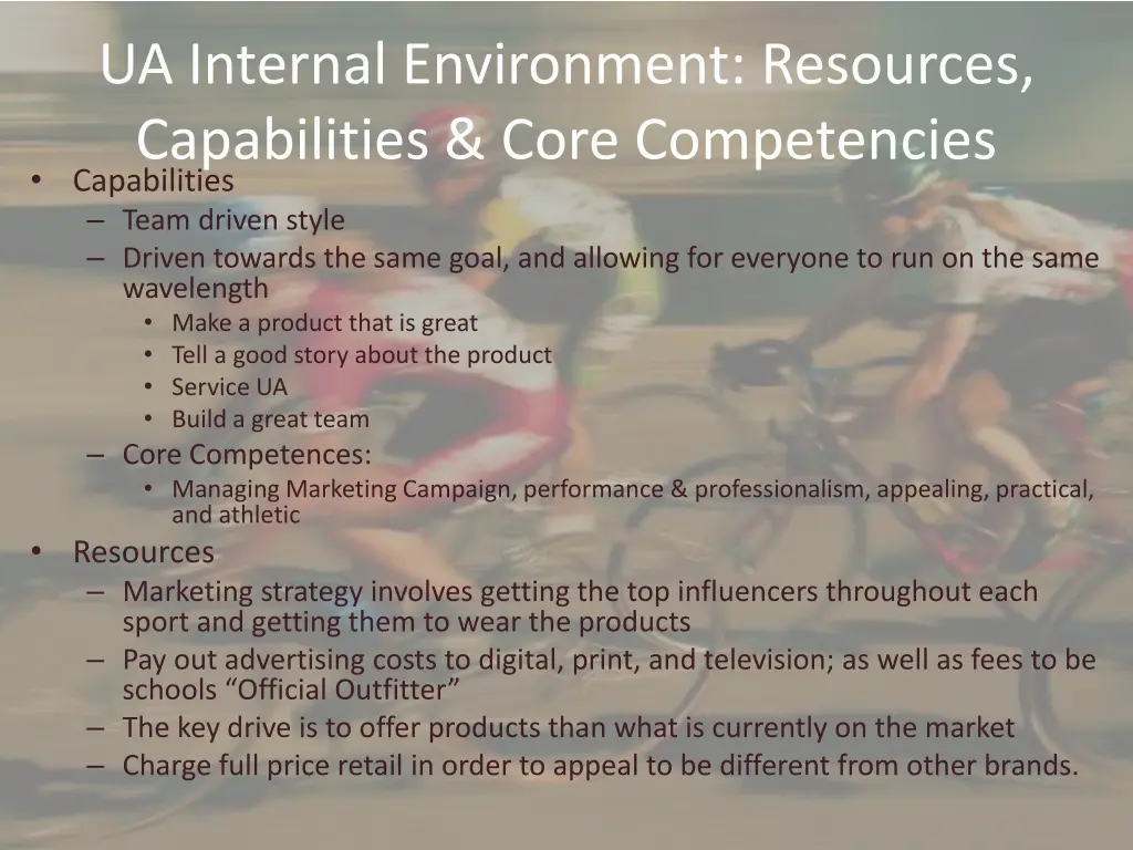 ua internal environment resources capabilities