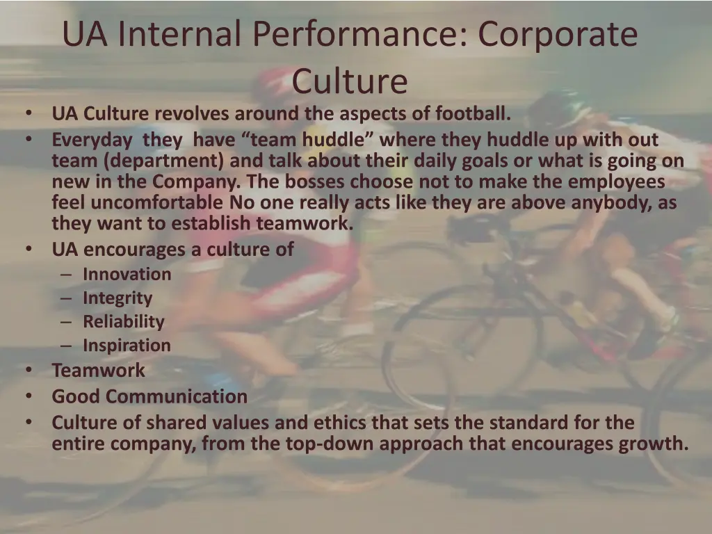 ua internal performance corporate culture