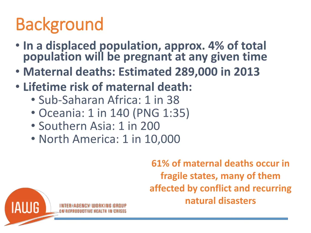 background background in a displaced population