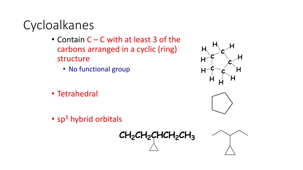 cycloalkanes contain c c with at least
