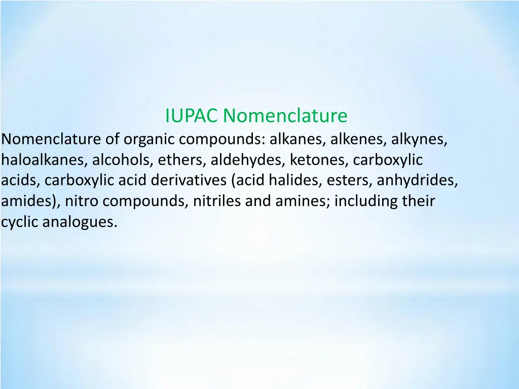 iupac nomenclature