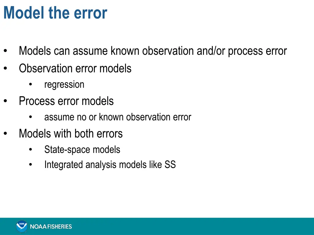 model the error