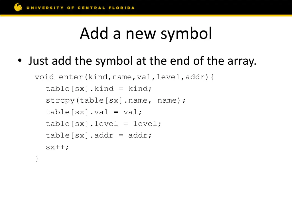 add a new symbol