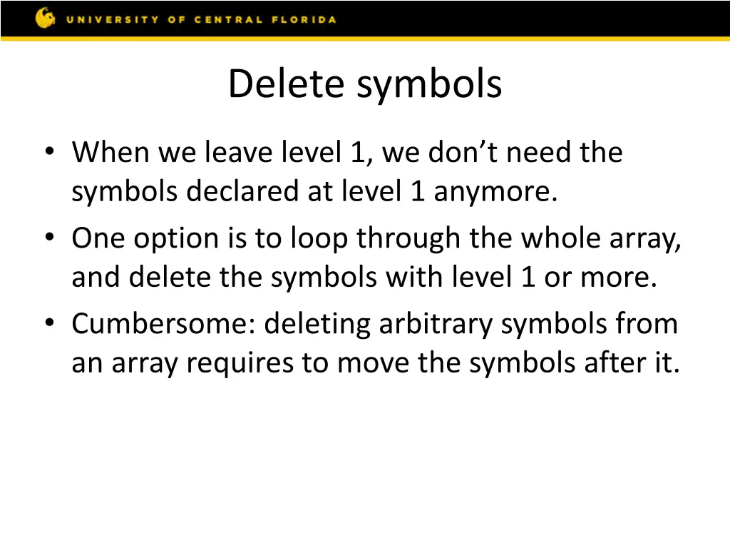 delete symbols