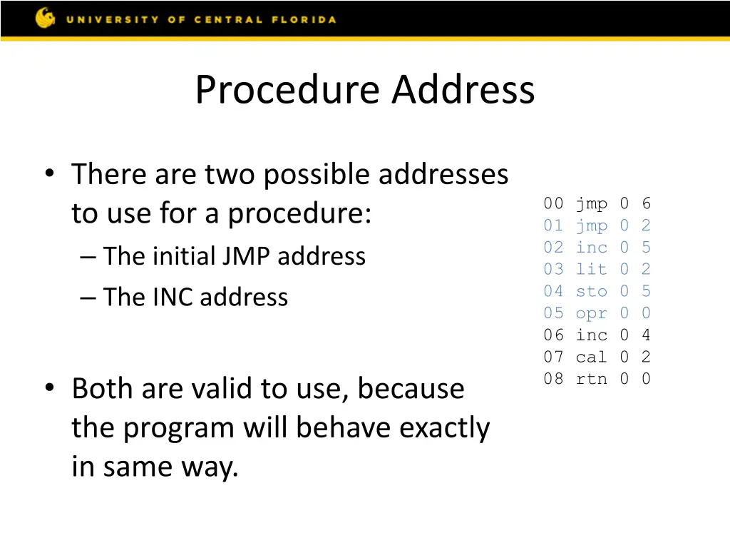 procedure address
