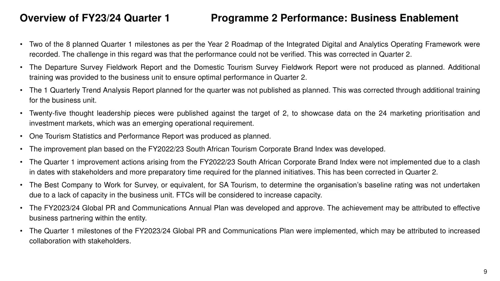 overview of fy23 24 quarter 1 programme 1
