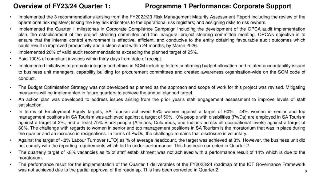 overview of fy23 24 quarter 1 programme