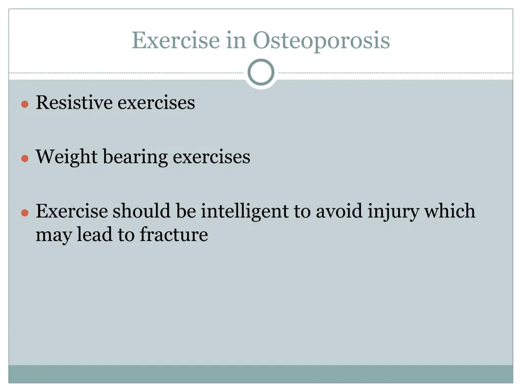 exercise in osteoporosis