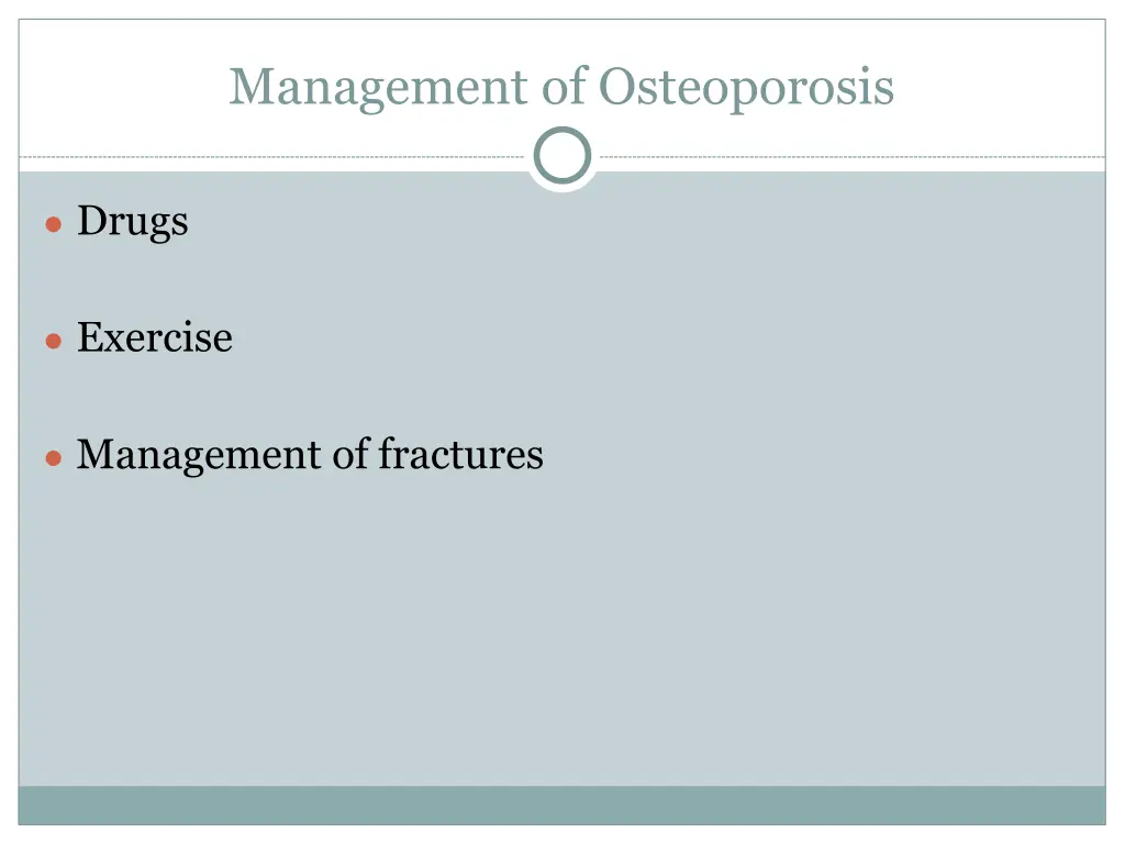 management of osteoporosis