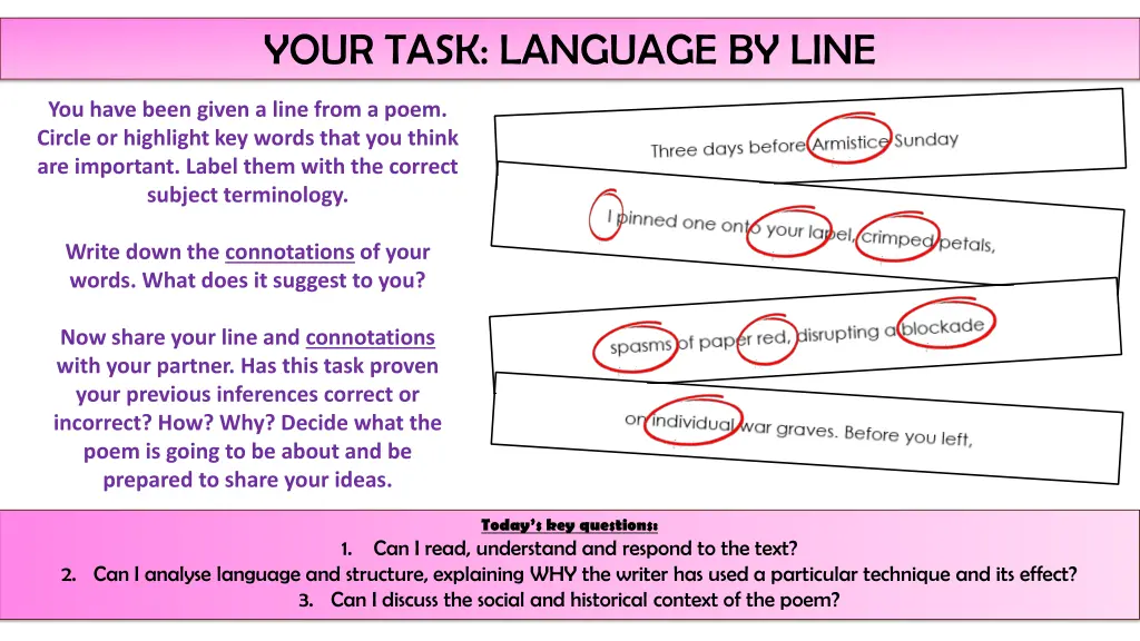 your task language by line