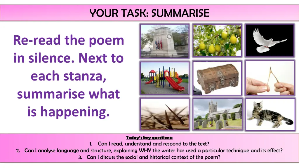 your task summarise