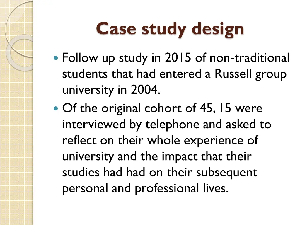 case study design