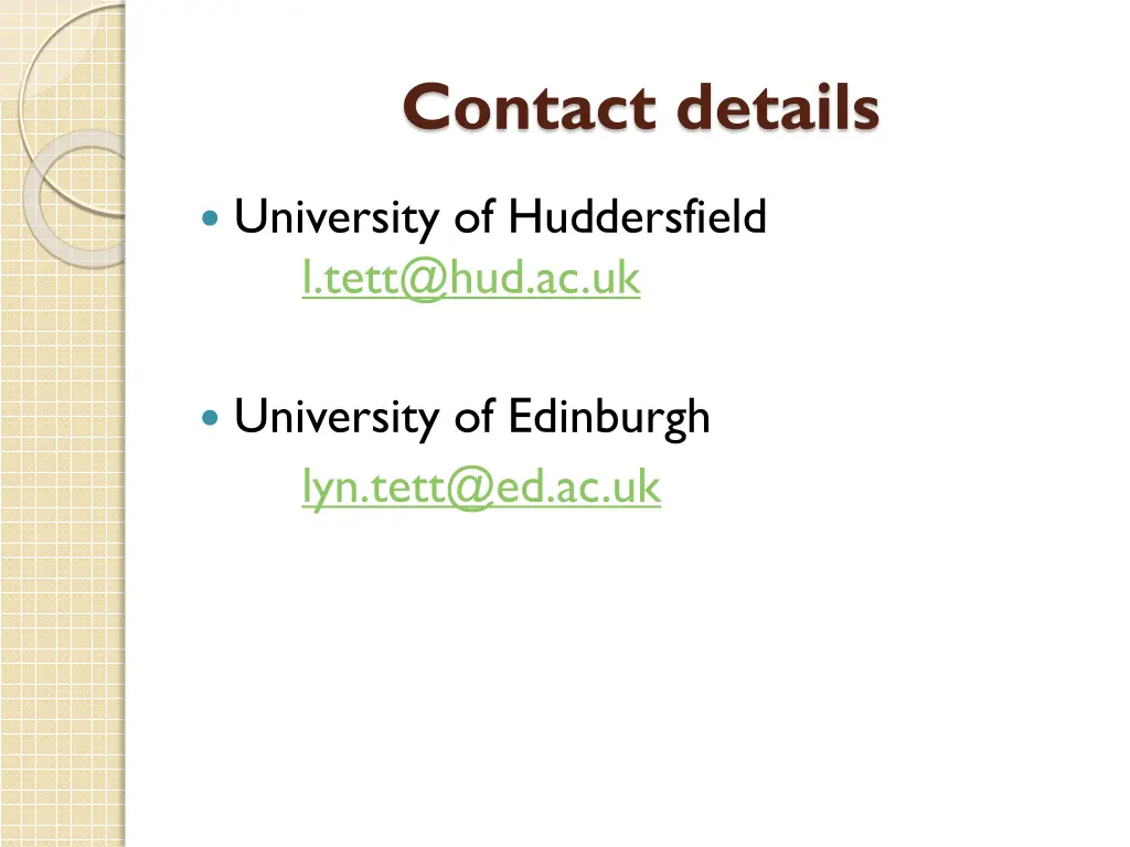 contact details