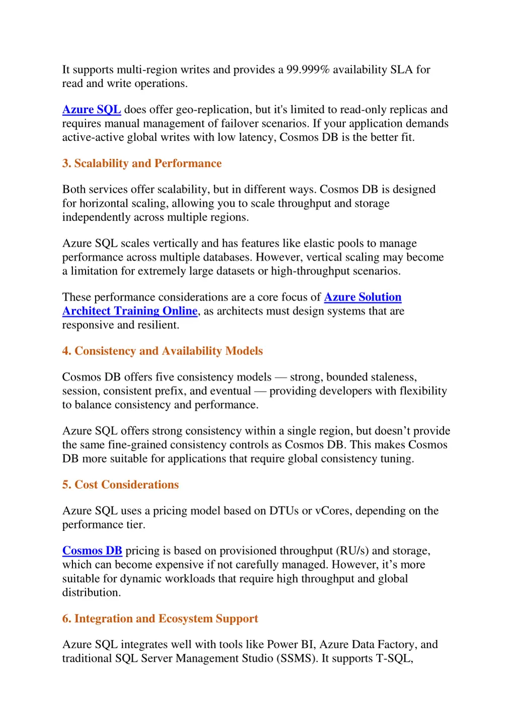 it supports multi region writes and provides