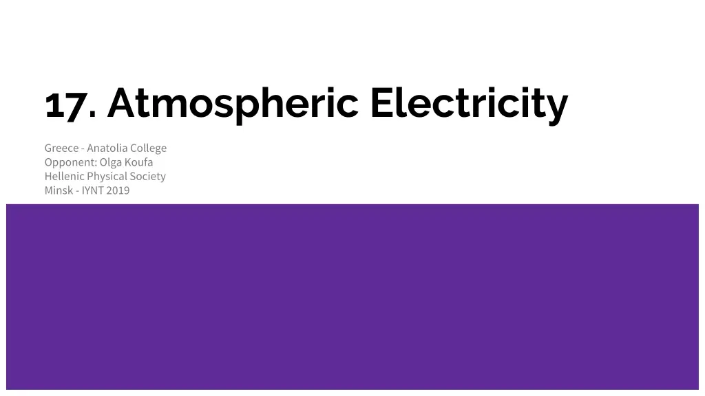 17 atmospheric electricity