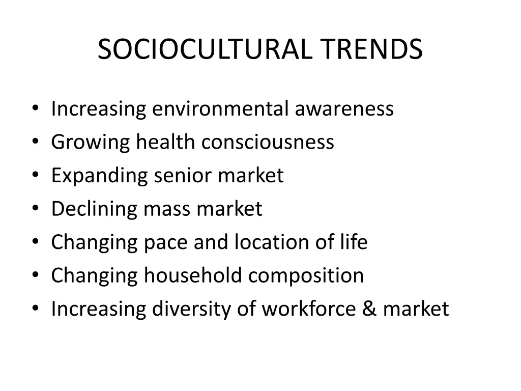 sociocultural trends