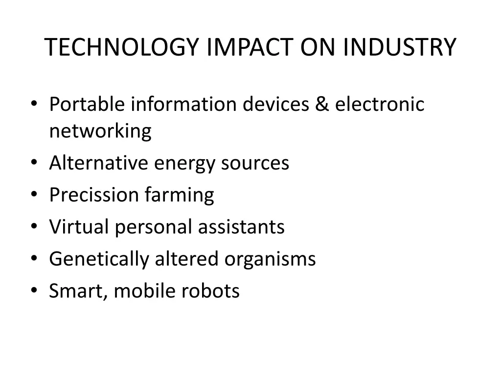 technology impact on industry