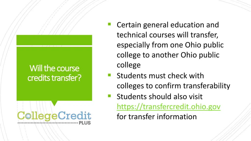 certain general education and technical courses
