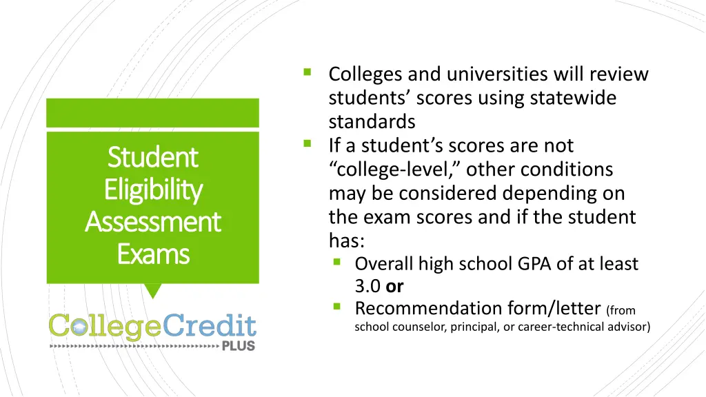 colleges and universities will review students