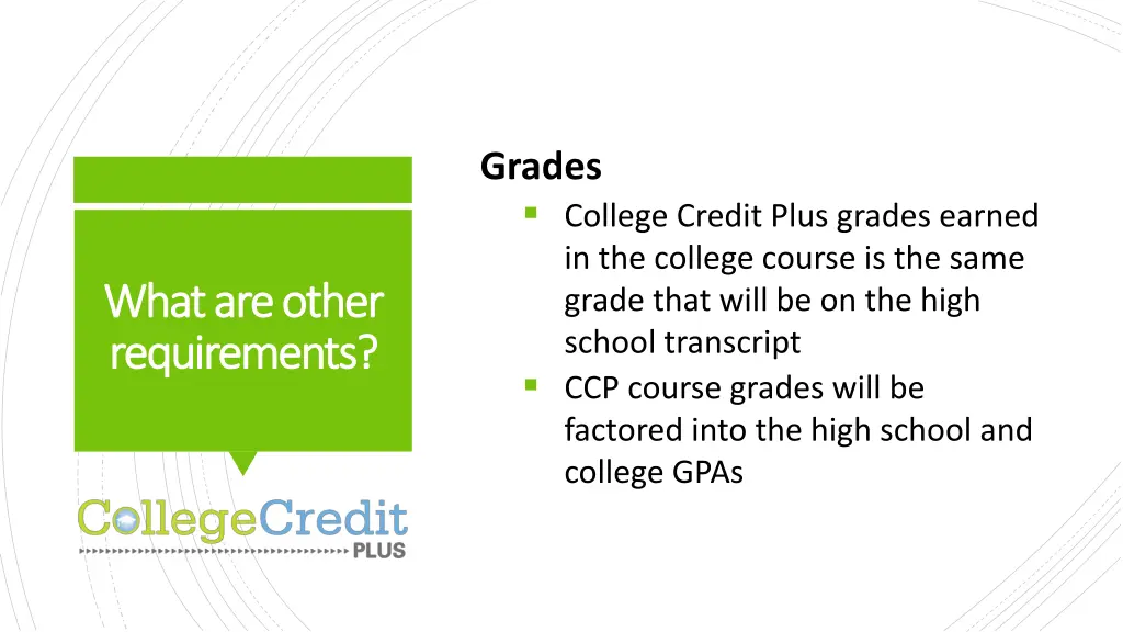 grades college credit plus grades earned