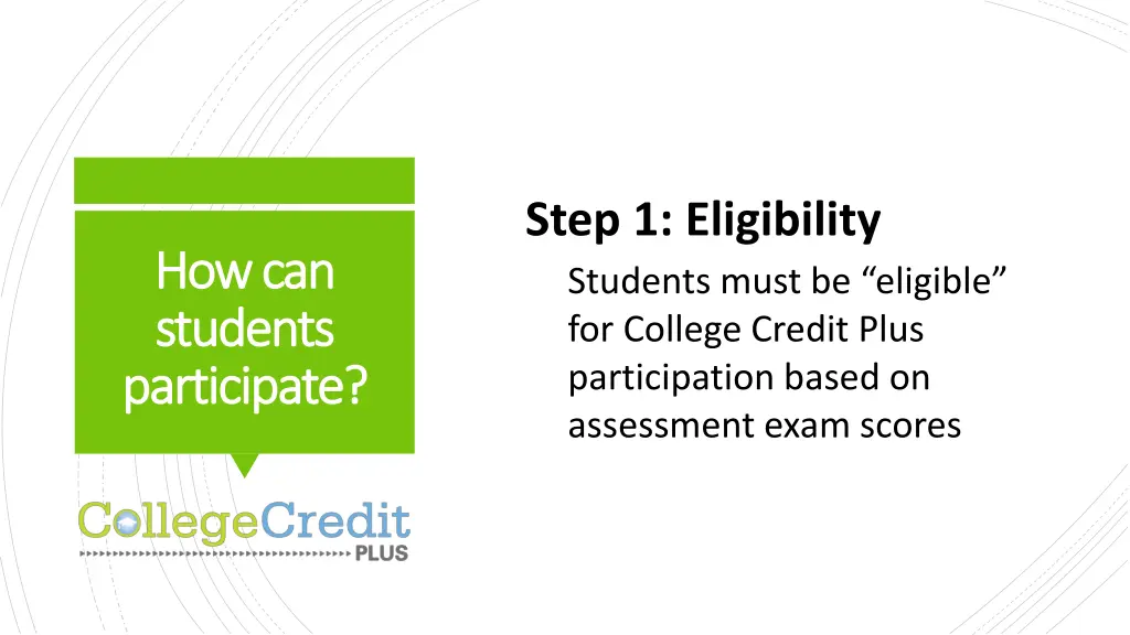 step 1 eligibility students must be eligible