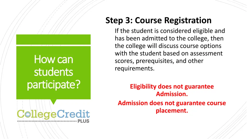 step 3 course registration if the student