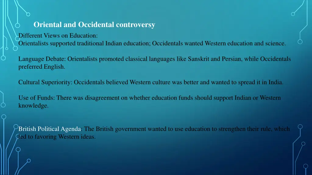 oriental and occidental controversy different