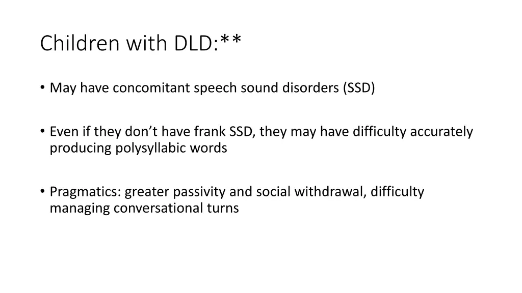 children with dld
