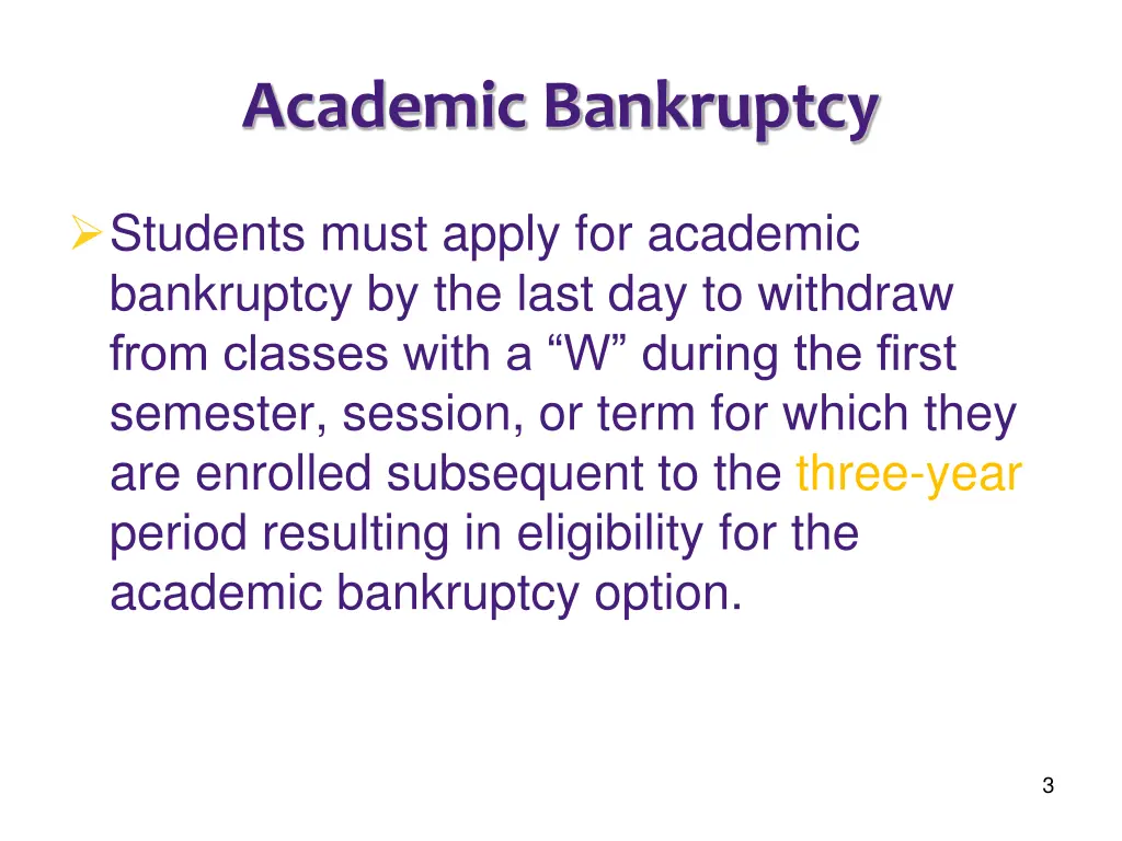 academic bankruptcy