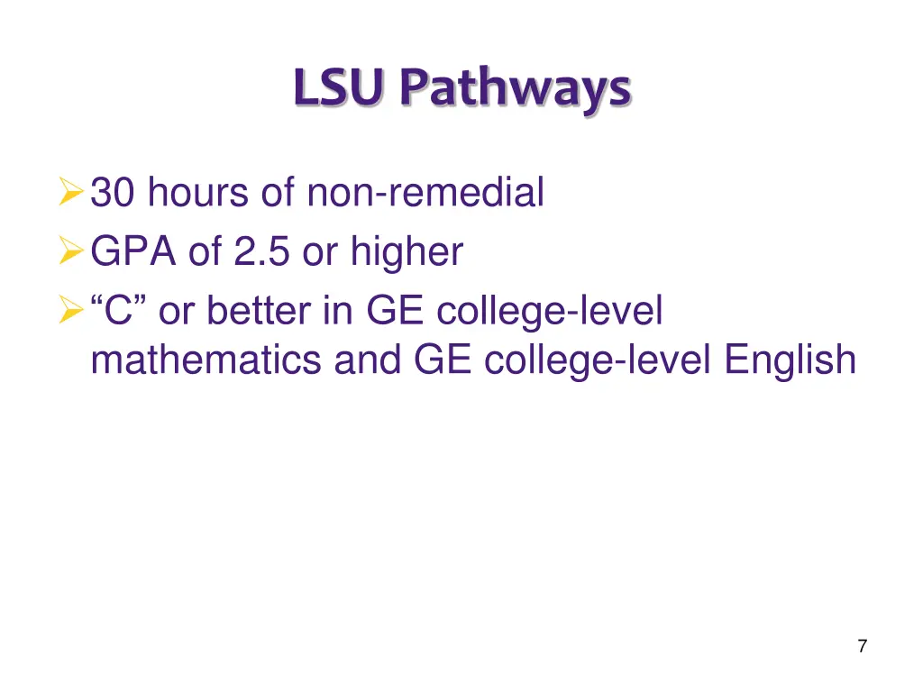 lsu pathways