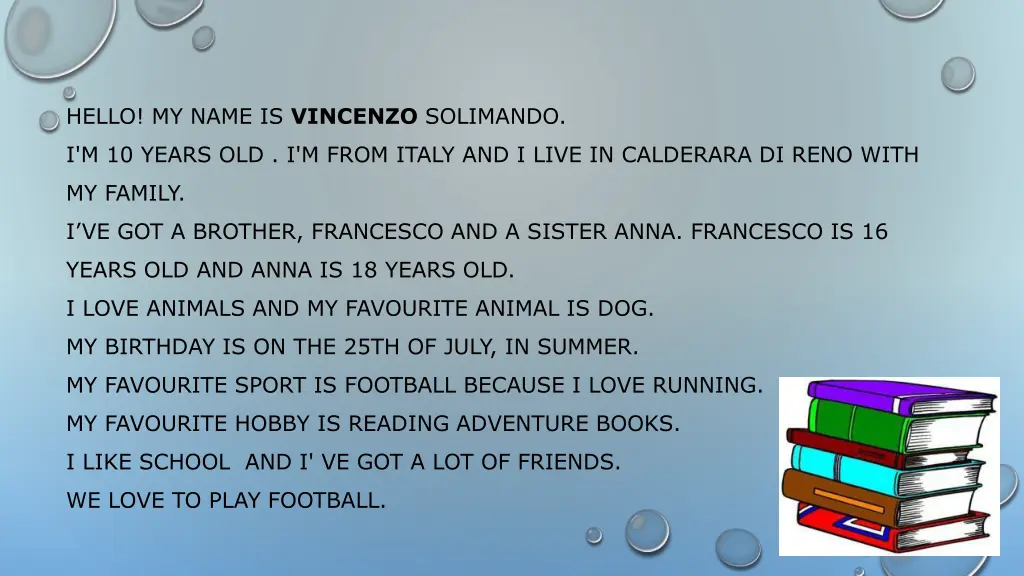 hello my name is vincenzo solimando
