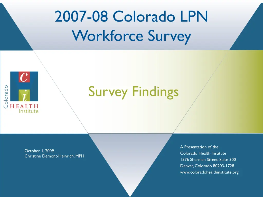 2007 08 colorado lpn workforce survey