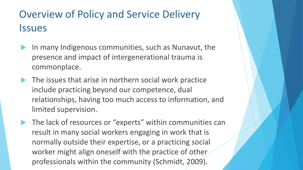overview of policy and service delivery issues 2
