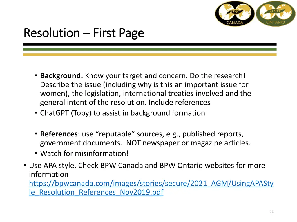 resolution resolution first page