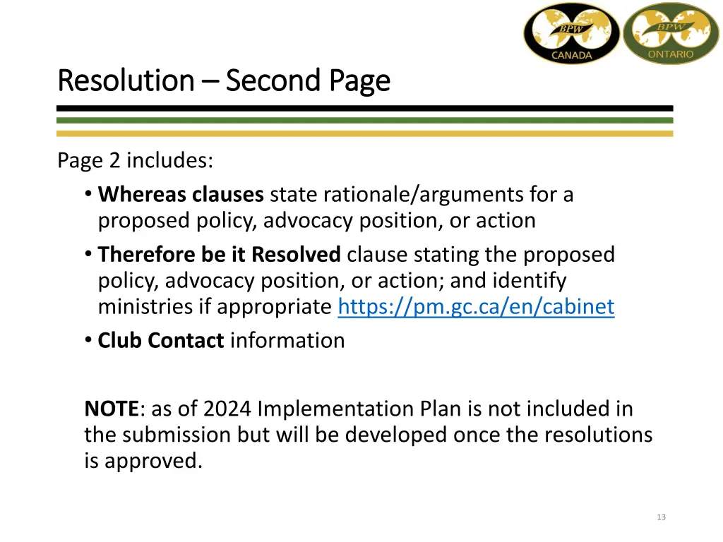 resolution resolution second page