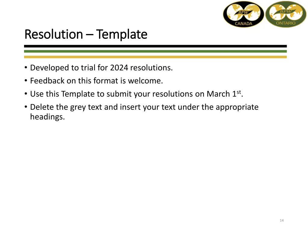 resolution resolution template