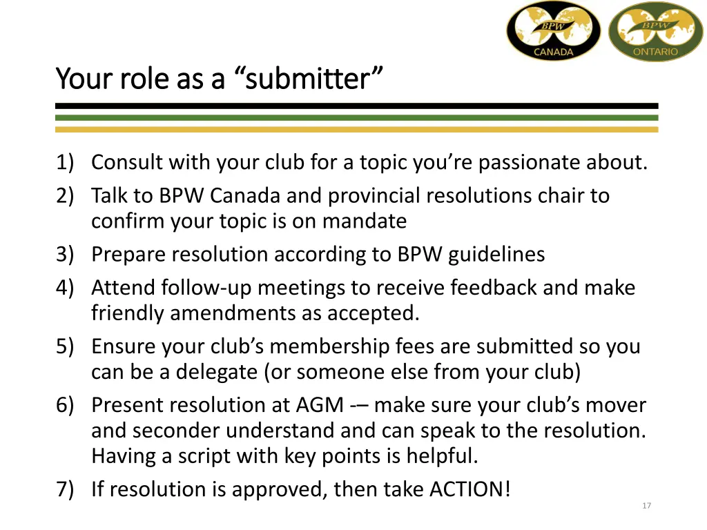 your role as a submitter your role as a submitter