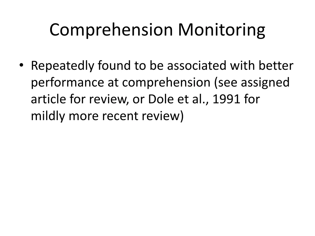 comprehension monitoring