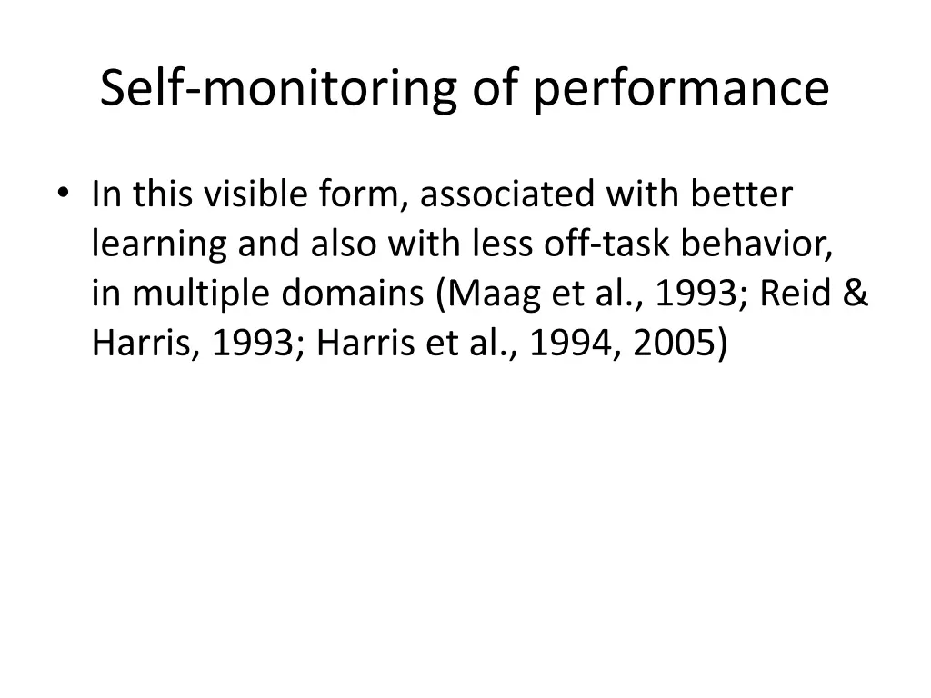 self monitoring of performance 1