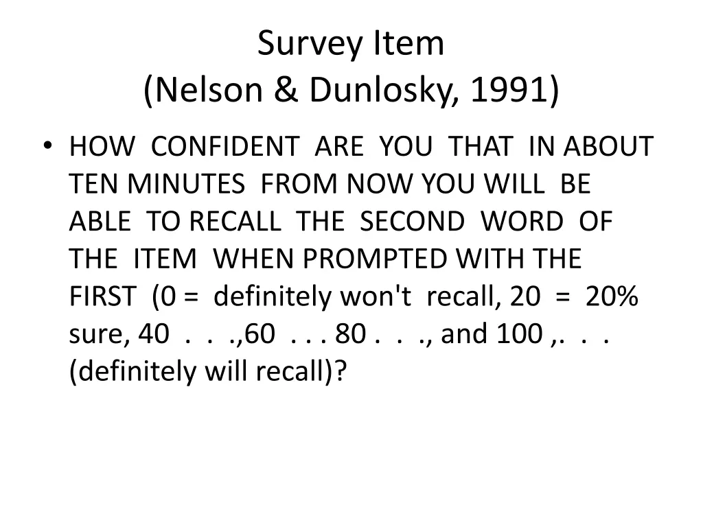 survey item