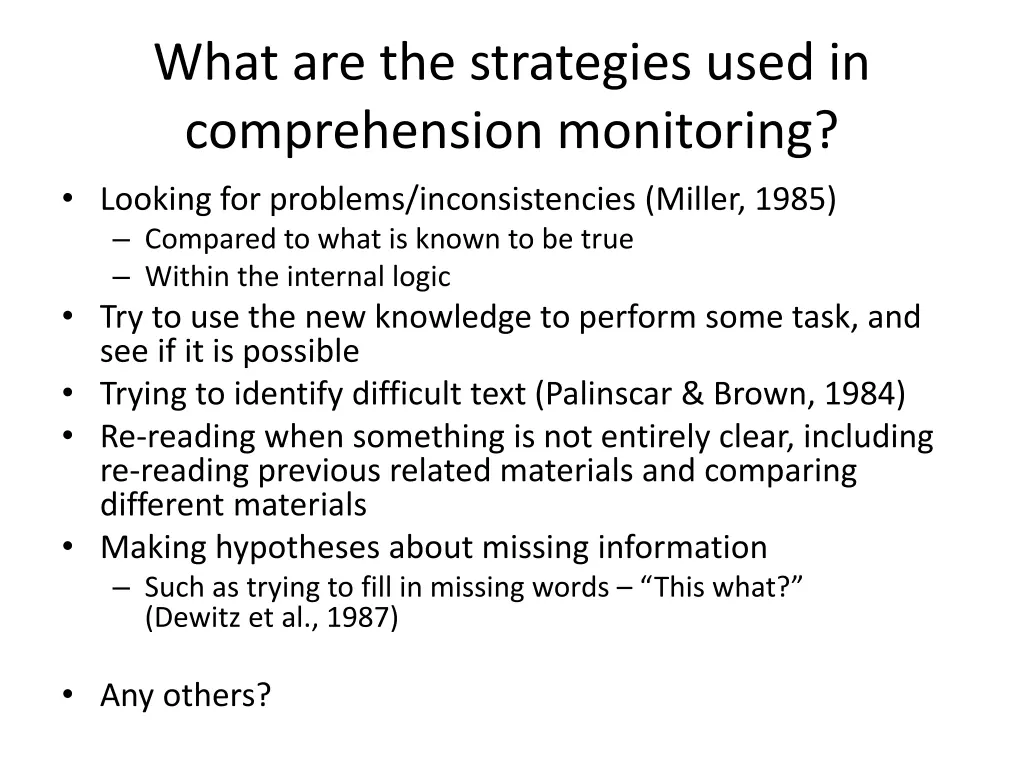what are the strategies used in comprehension