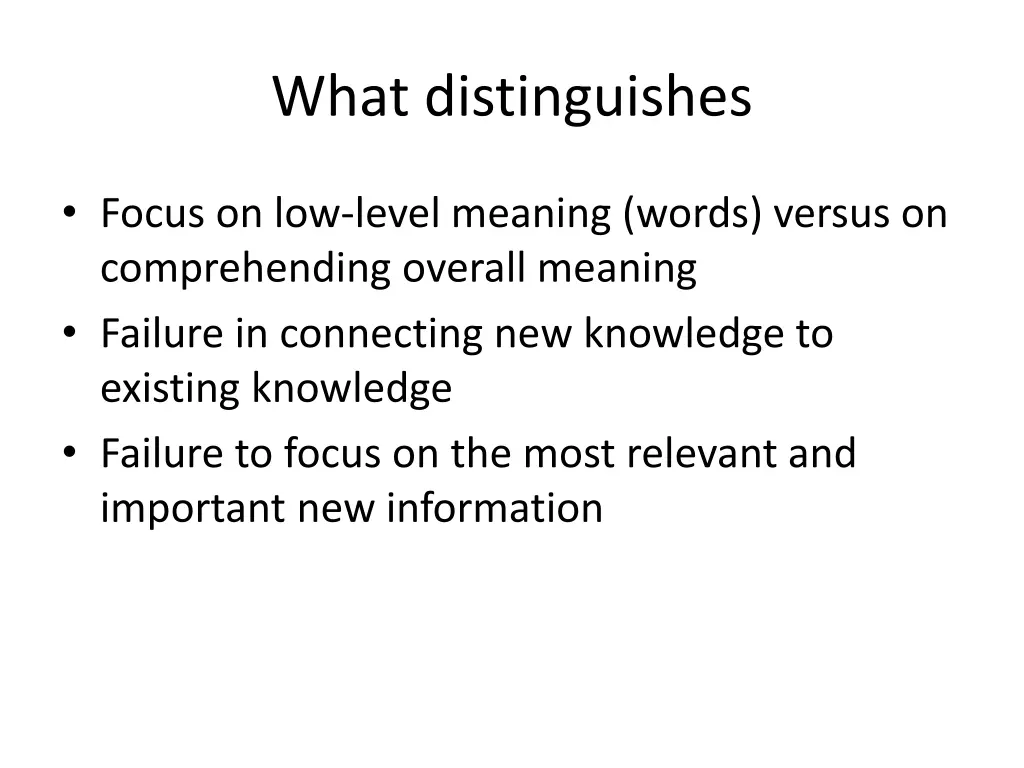 what distinguishes 1