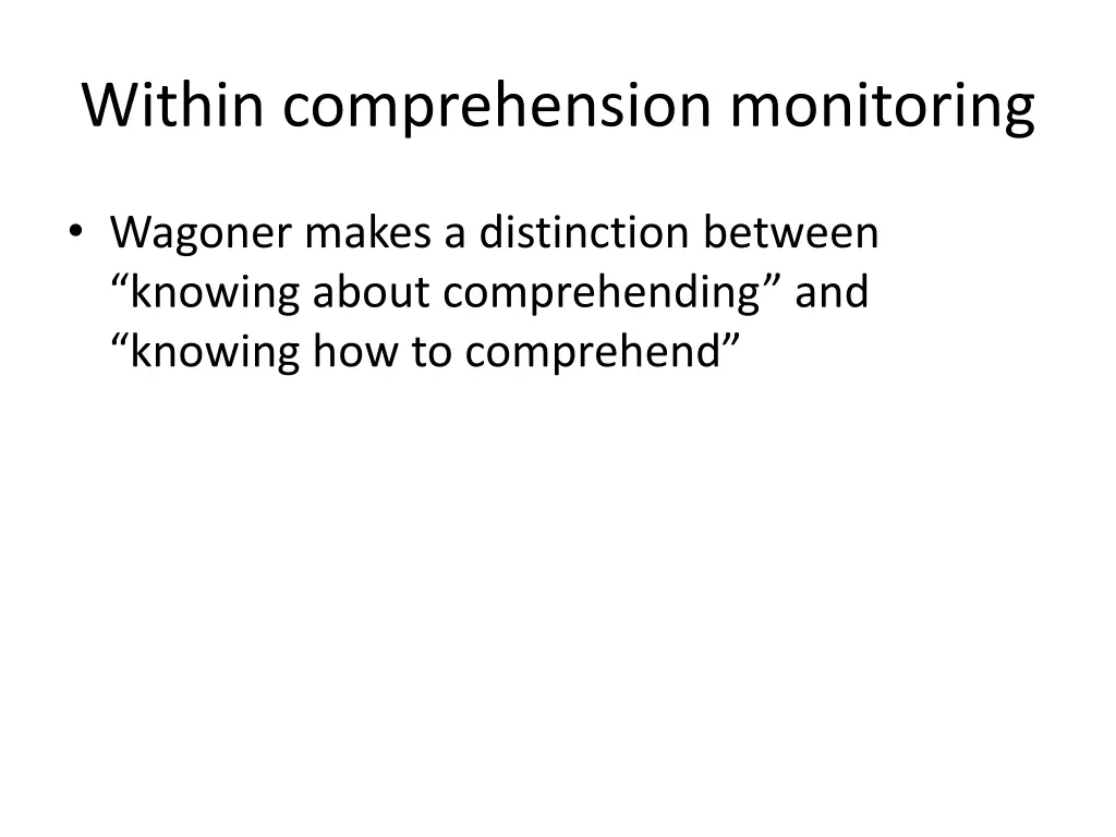 within comprehension monitoring
