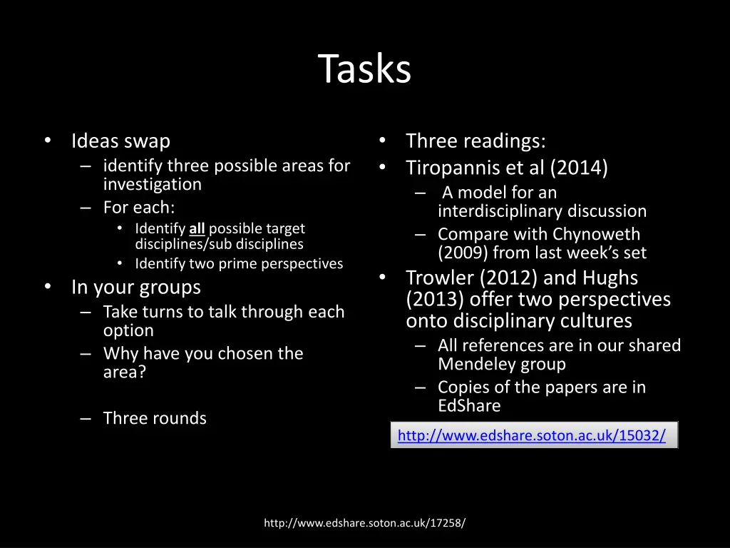 tasks