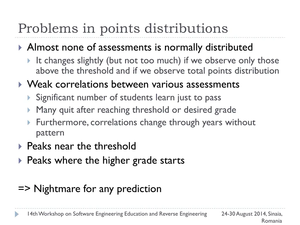 problems in points distributions
