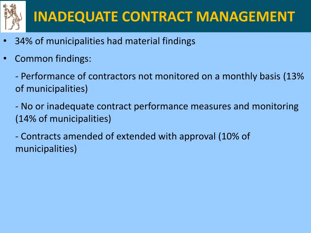 inadequate contract management