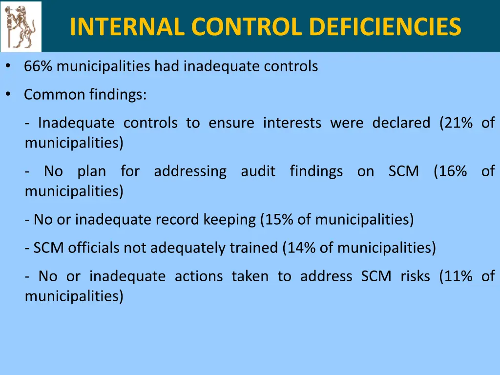 internal control deficiencies