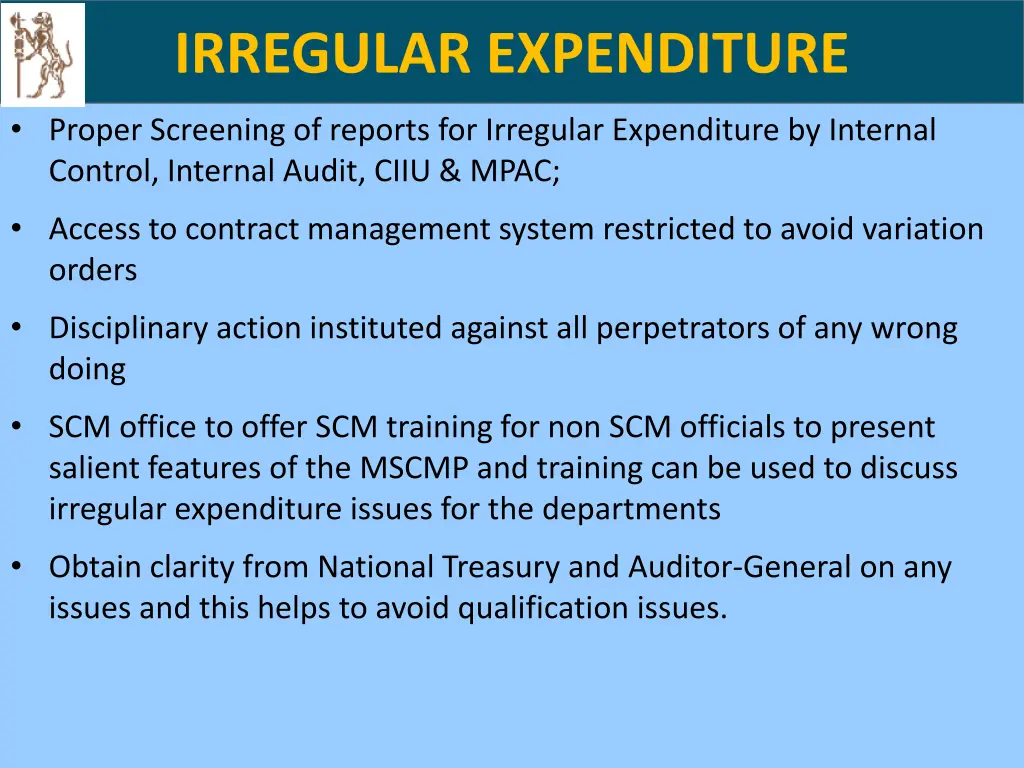 irregular expenditure 2
