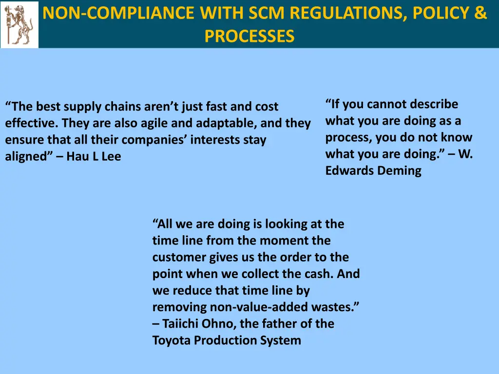 non compliance with scm regulations policy 3