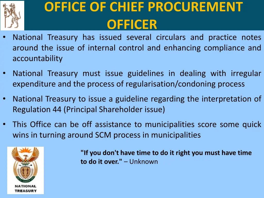 office of chief procurement officer national
